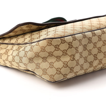 Gucci Monogram Web Medium Flap Messenger Beige Dark Brown 6 of 10