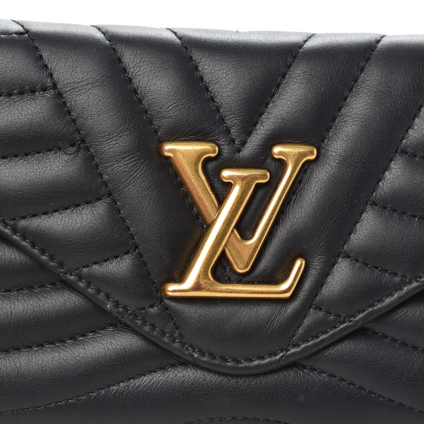 Calfskin New Wave Long Wallet Black