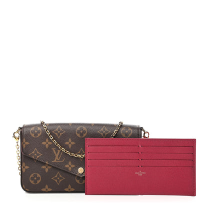 Louis Vuitton Monogram Pochette Felicie Chain Wallet Fuchsia 1 of 9