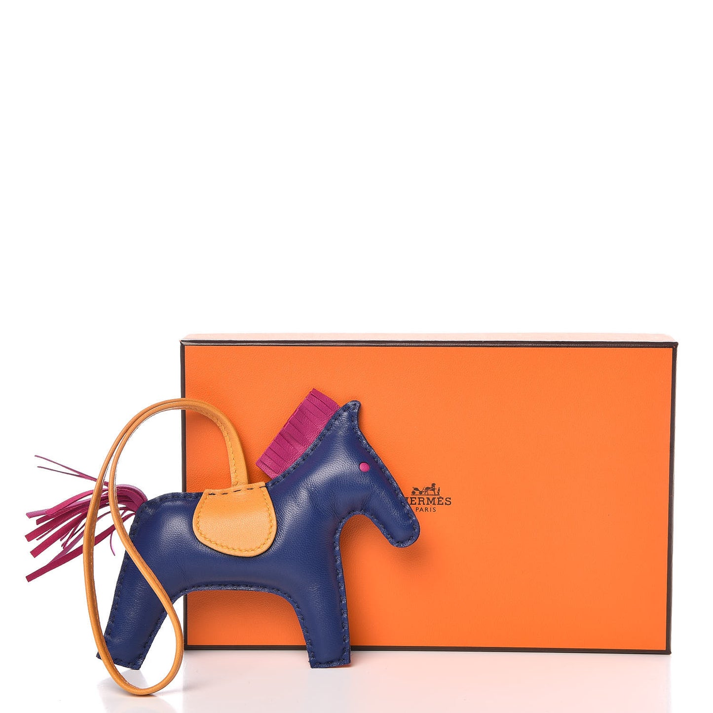 Milo Lambskin Grigri Rodeo Horse Bag Charm MM Bleu Saphir Rose Pourpre Naturel Bouton D'Or