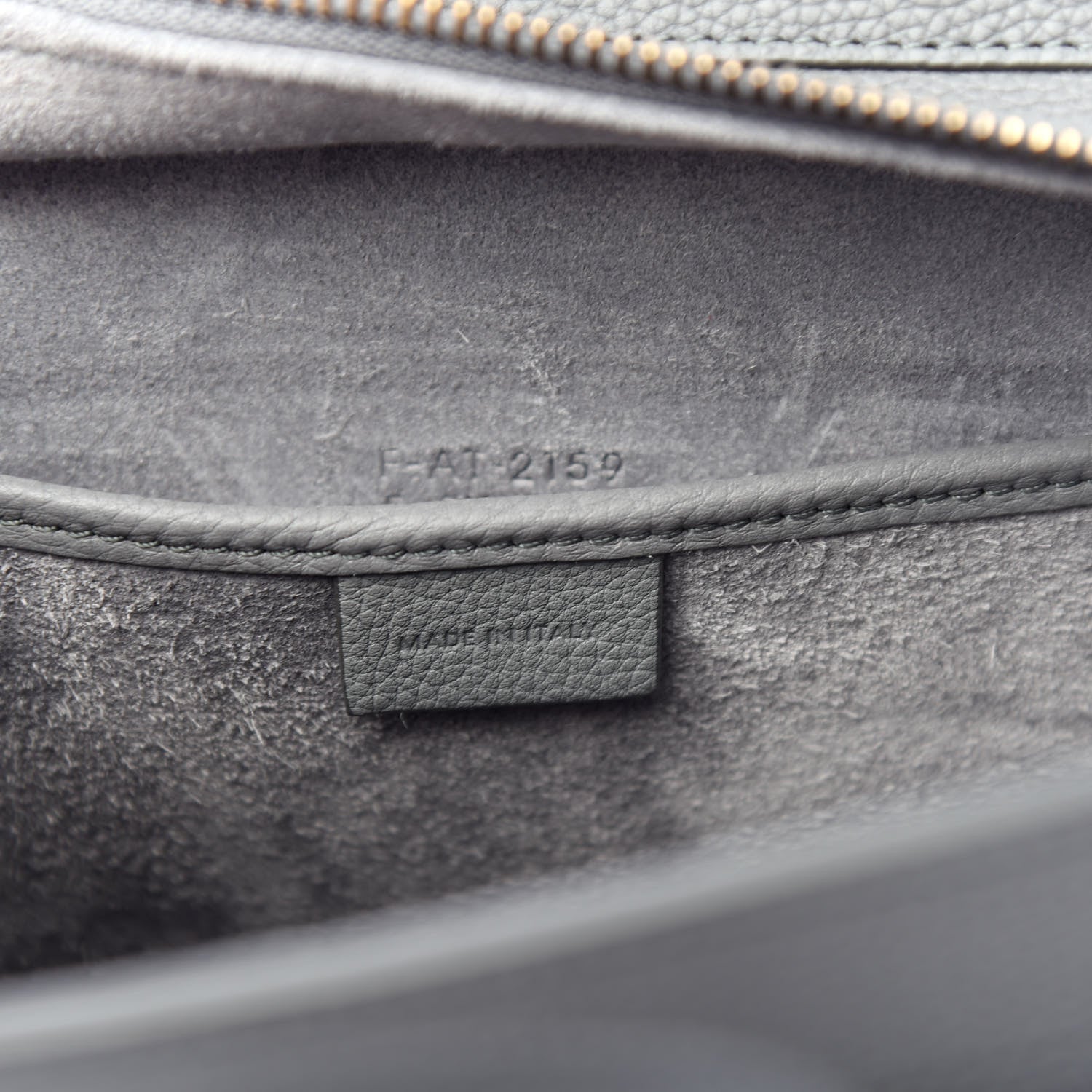 Celine Drummed Calfskin Nano Luggage Kohl 6 of 11
