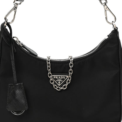 Prada Nylon Re-Edition 2005 Shoulder Bag Black Black 9 of 12