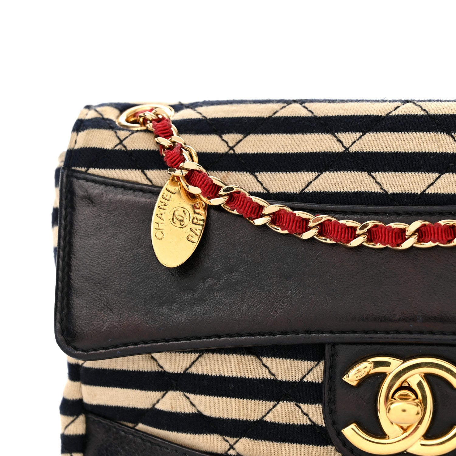 Chanel Jersey Quilted Small Coco Sailor Flap Black White 12 of 13
