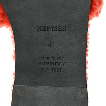 Hermes Woolskin Oran Sandals 41 Orange 6 of 8