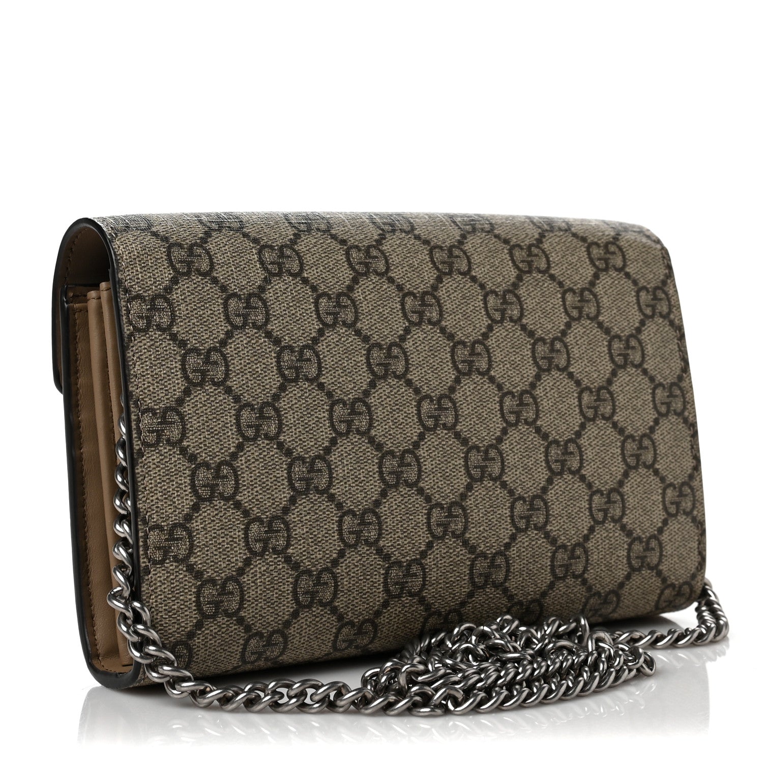 Gucci GG Supreme Monogram Mini Dionysus Chain Wallet Beige Taupe 2 of 7