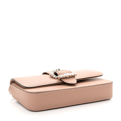 Jimmy Choo Grainy Calfskin Crystal Cheri Wallet On Chain Bag Powder Pink 4 of 13