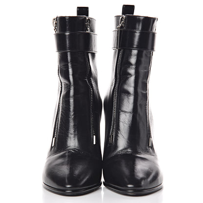 Saint Laurent Moroder Calfskin Loulou 95 Ankle Zip Booties 35.5 Black 2 of 17
