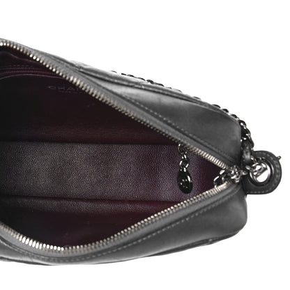 Chanel Metallic Calfskin Quilted Small Ballerine Camera Case Grey 5 of 15