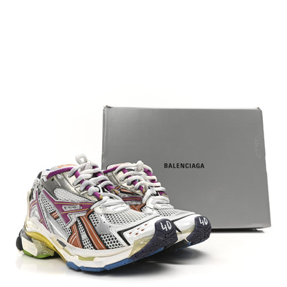 Balenciaga Mesh Rubber Distressed Runner Sneakers 40 Multicolor 9 of 9