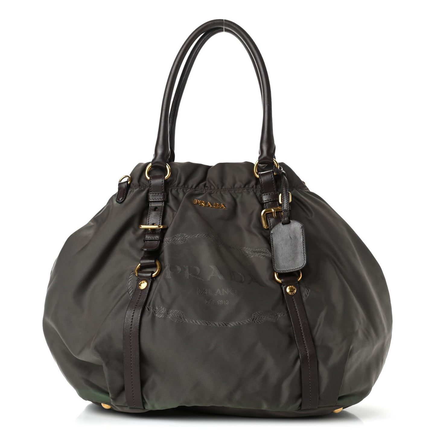 Tessuto Nylon Jacquard Logo Tote Fumo