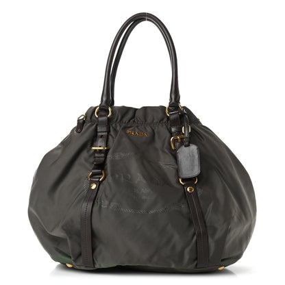 Prada Tessuto Nylon Jacquard Logo Tote Fumo 1 of 5
