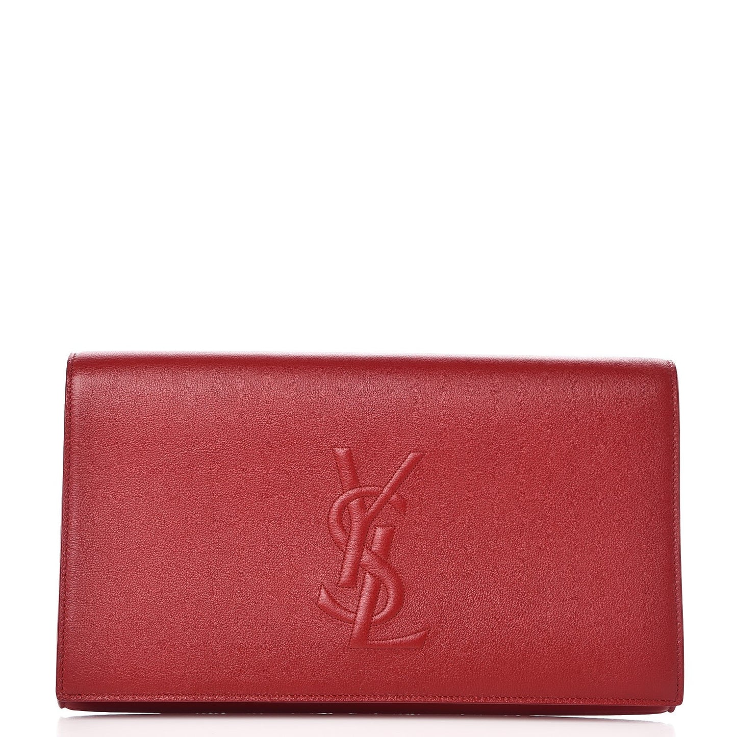 Calfskin Monogram Large Belle De Jour Clutch Rouge Orient