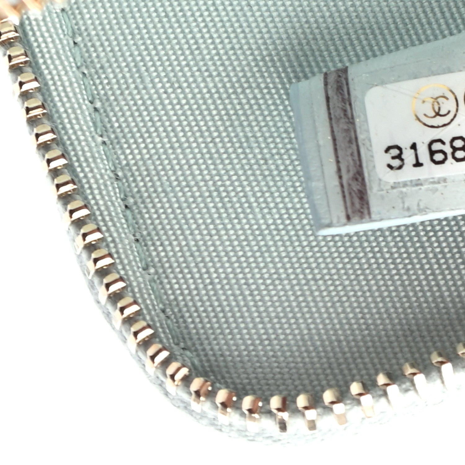 Chanel Lambskin Quilted Chanel 19 Zip Card Holder Wallet Light Blue 7 of 8