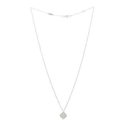 Van Cleef & Arpels 18K White Gold Diamond Sweet Alhambra Pendant Necklace 3 of 6