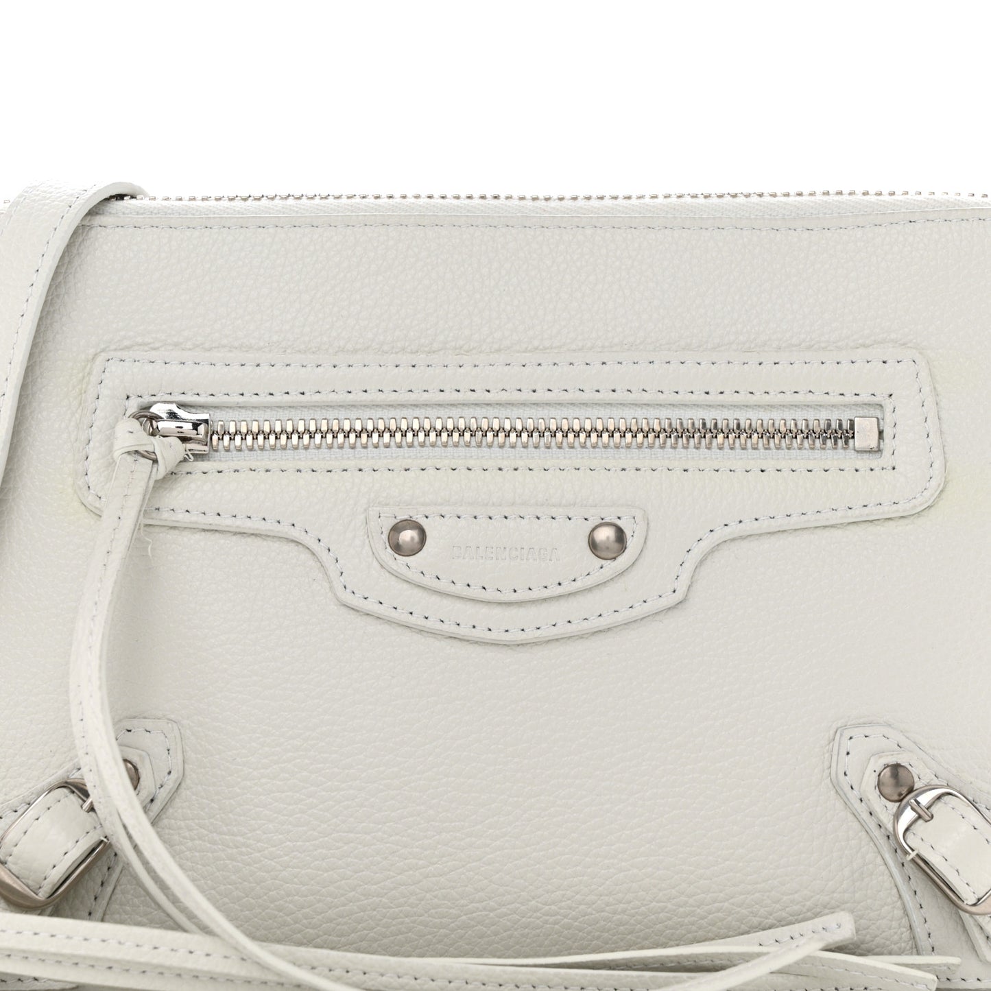 Classic Silver Hardware Reporter Crossbody White