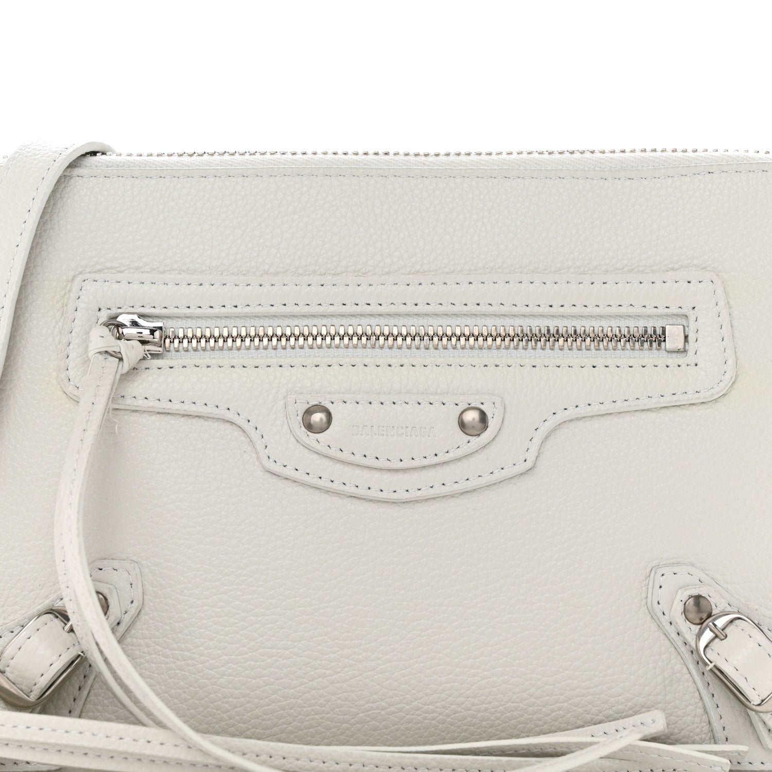 Balenciaga Classic Silver Hardware Reporter Crossbody White 9 of 11