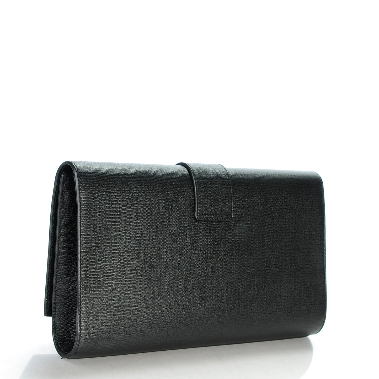 Textured Calfskin Classic Y Ligne Clutch Black