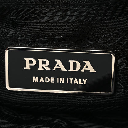 Prada Calfskin Studded Shoulder Bag Black 6 of 12