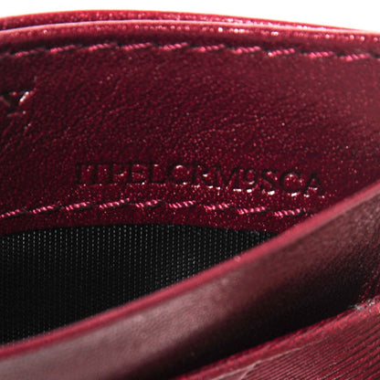 Burberry Check Embossed Leather Credit Card Case Dark Cherry 7 of 9