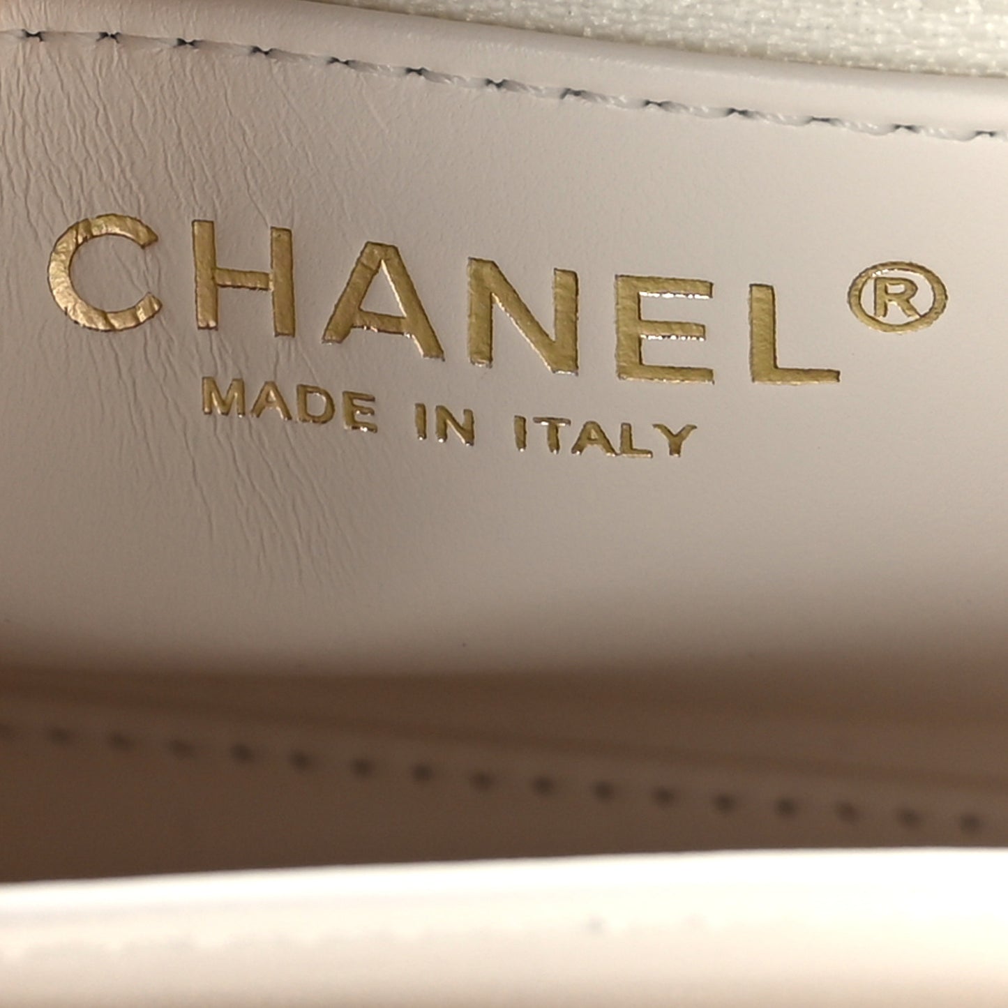 Shiny Aged Calfskin Quilted Nano Kelly Shopper White