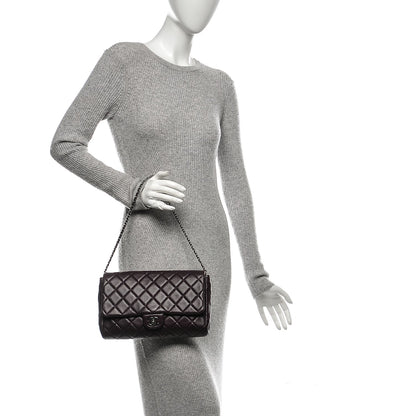 Chanel Lambskin Quilted Clutch With Chain Flap Purple 2 of 8