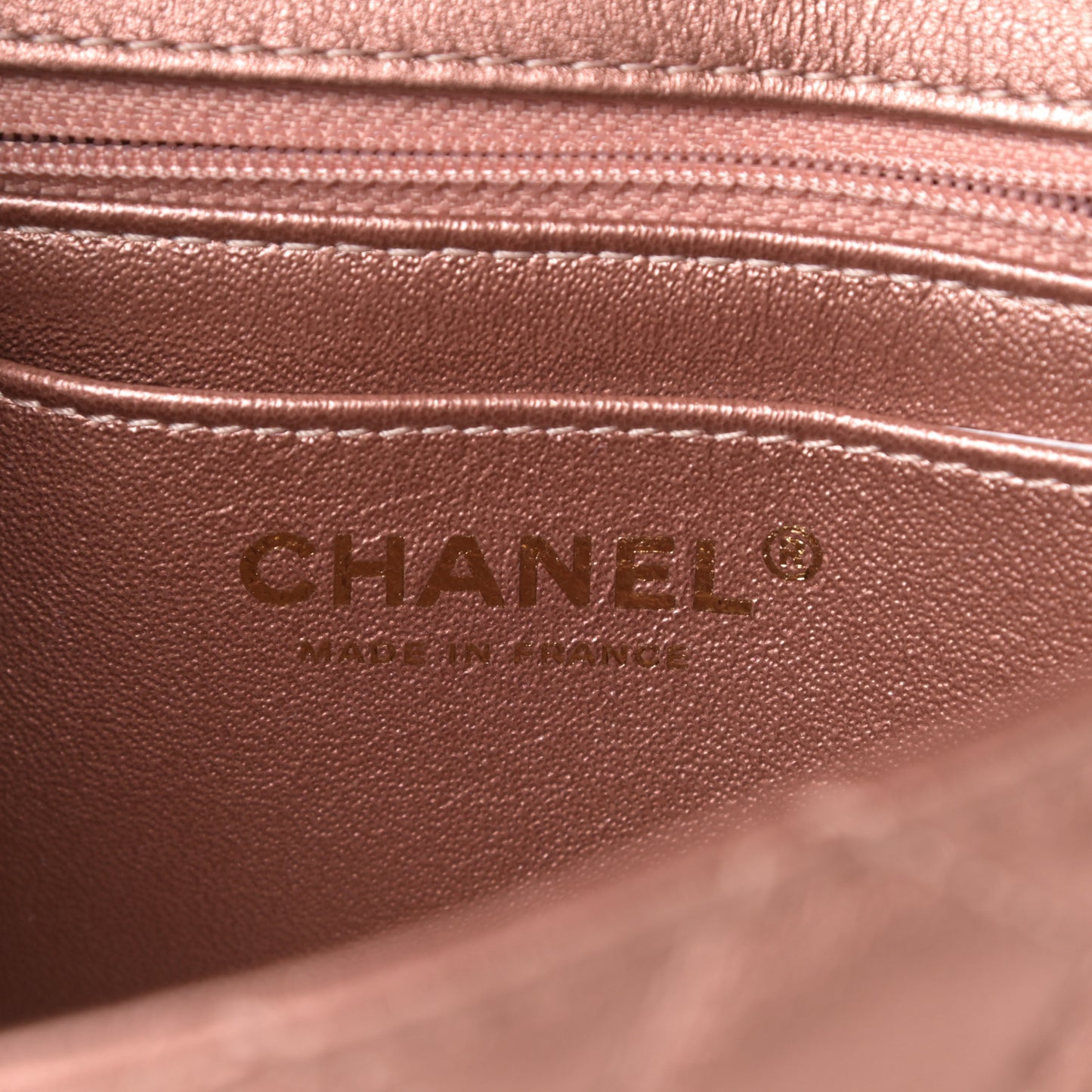 Metallic Grained Calfskin Quilted 2.55 Reissue Mini Flap Copper Pink