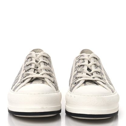 Christian Dior Canvas Oblique Walk'N'Dior Low Top Platform Sneakers 41 Stone Grey 3 of 9