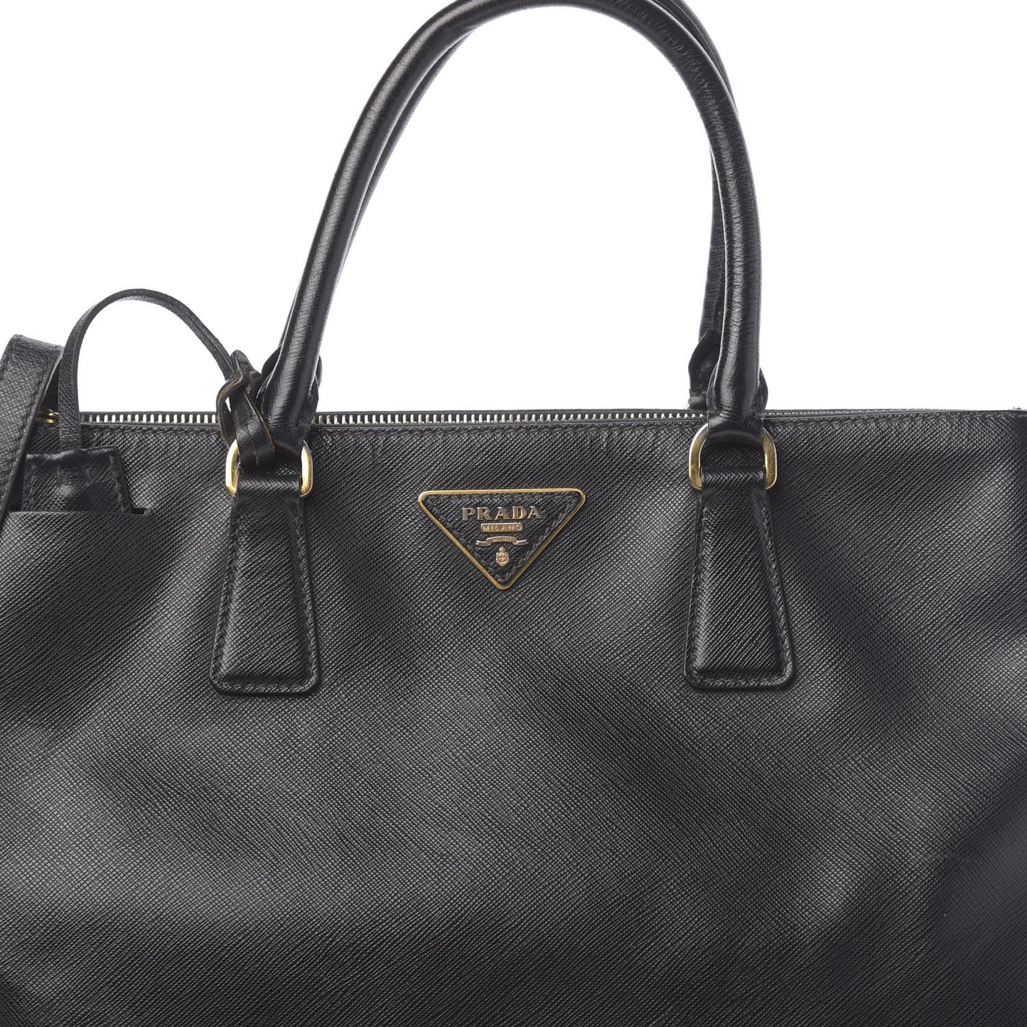Saffiano Medium Galleria Double Zip Tote Black