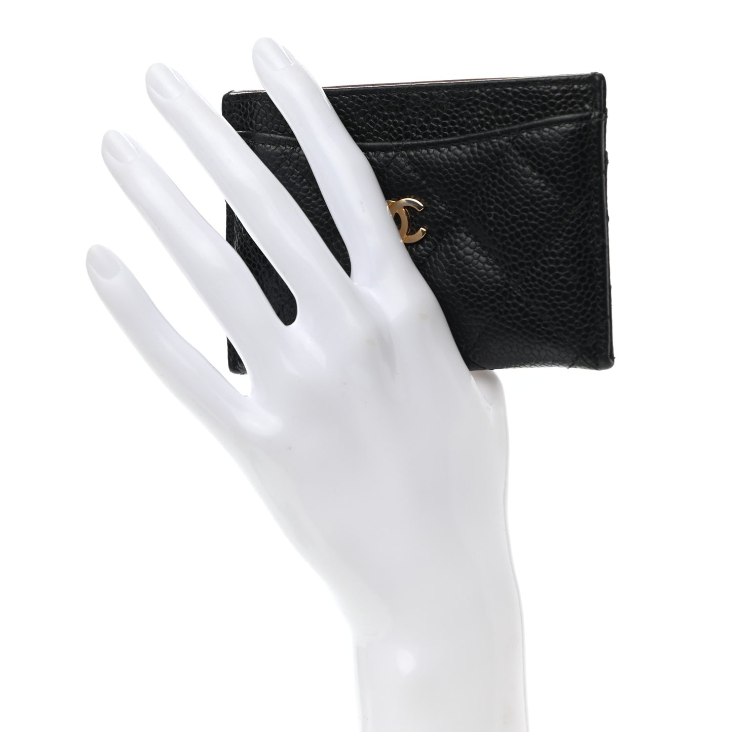 Caviar Quilted Card Holder Black