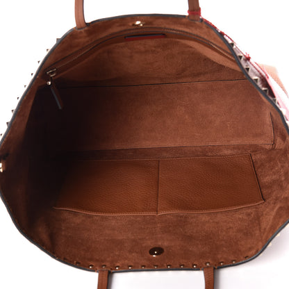 Valentino Garavani Grained Calfskin Rockstud Shoulder Tote Bright Cognac 5 of 13