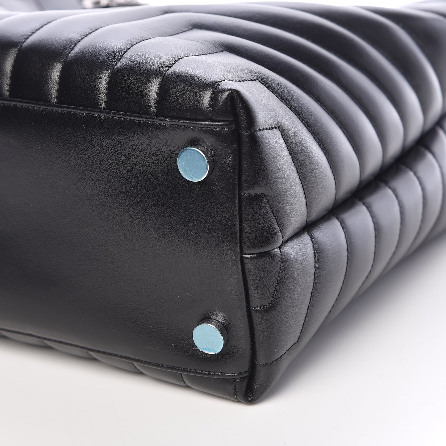 Calfskin Y Quilted Monogram Large Loulou Shopper Black