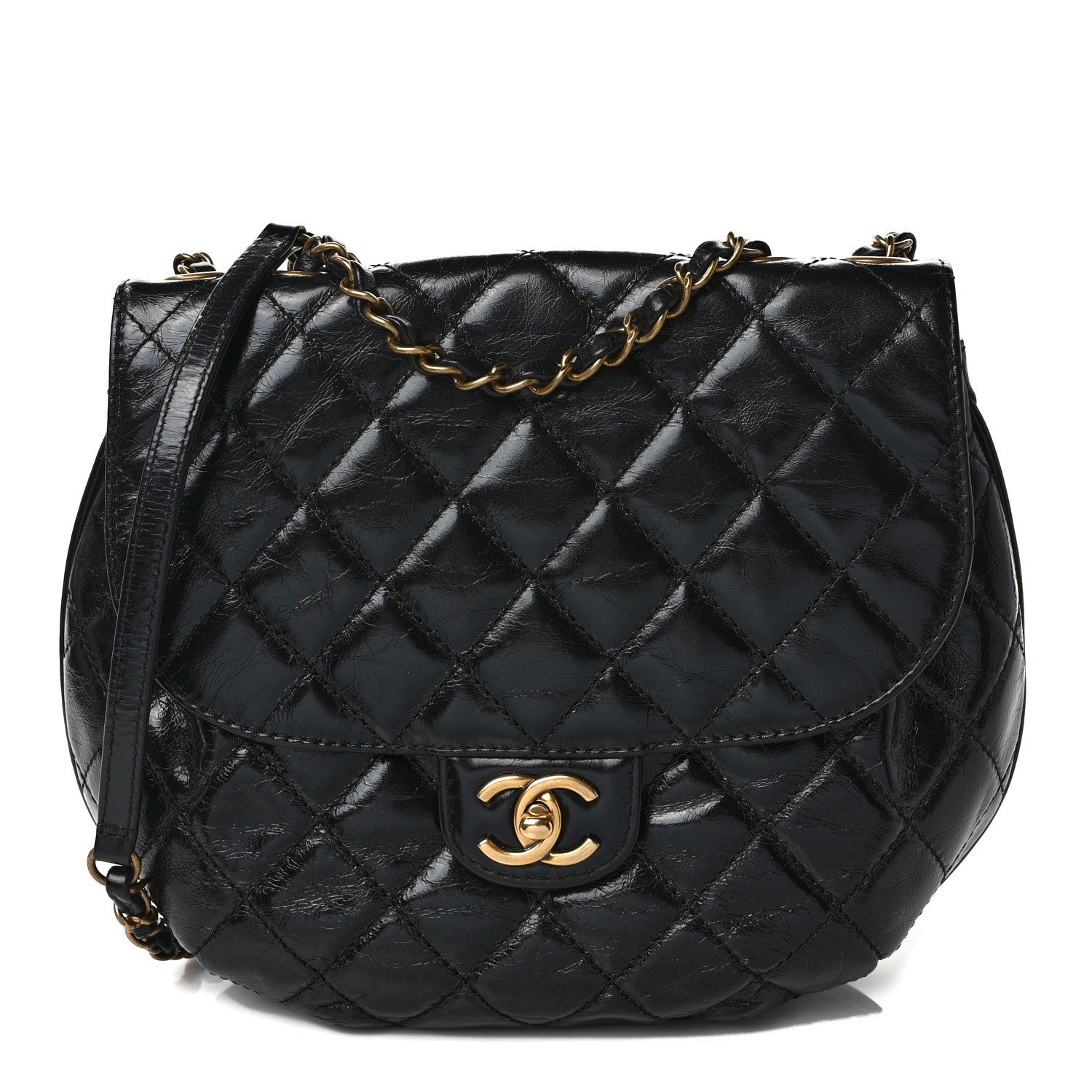 Chanel Glazed Calfskin Quilted Medium Bubble CC Flap Black 1 of 10