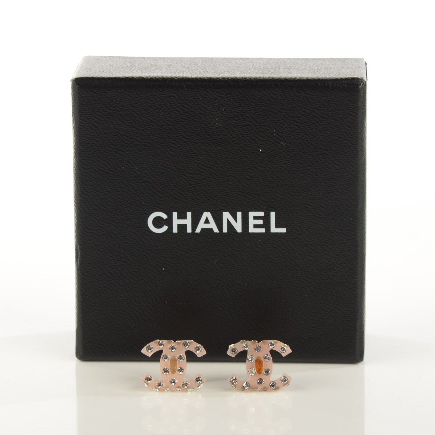 Crystal Resin CC Logo Earrings