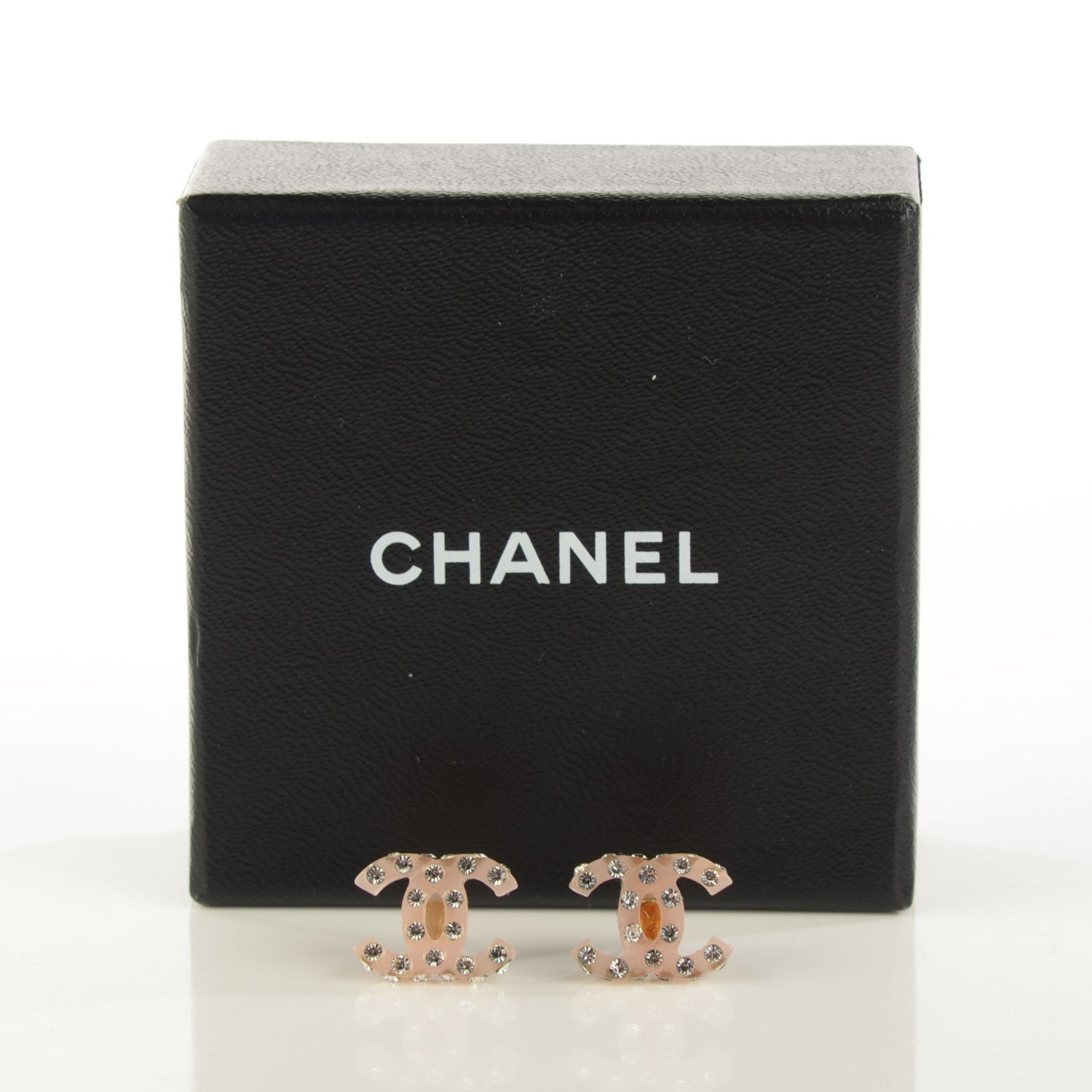 Chanel Crystal Resin CC Logo Earrings 4 of 5