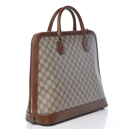 Gucci GG Supreme Monogram Azalea Calfskin Eterotopia Horsebit 1955 Duffle Bag Beige Ebony Brown Sugar 3 of 10