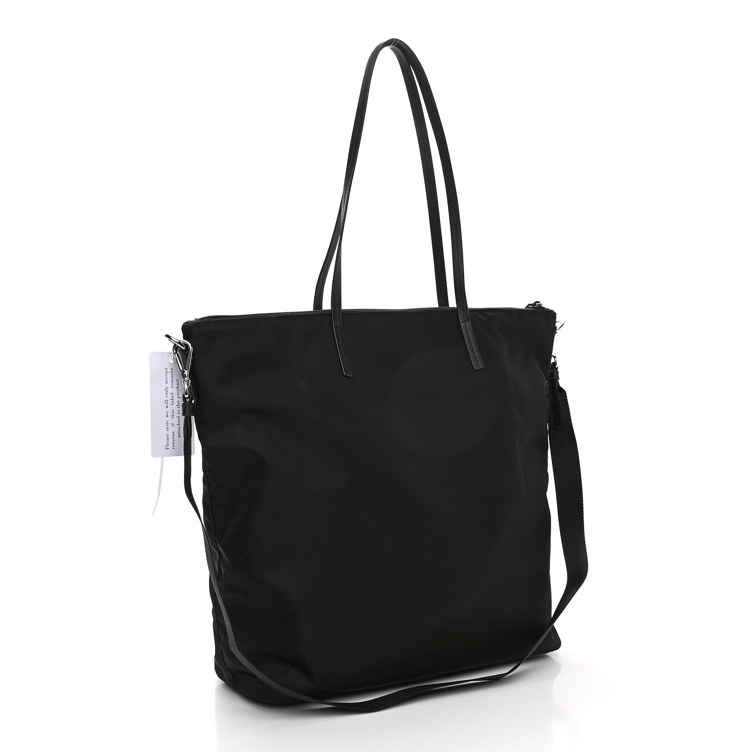Prada Tessuto Nylon Saffiano Tote Black 2 of 9
