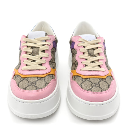 Gucci Calfskin GG Supreme Monogram Perforated Womens Platform 55mm Sneakers 36 Beige Ebony Sugar Pink Crop Shine Purple 2 of 10