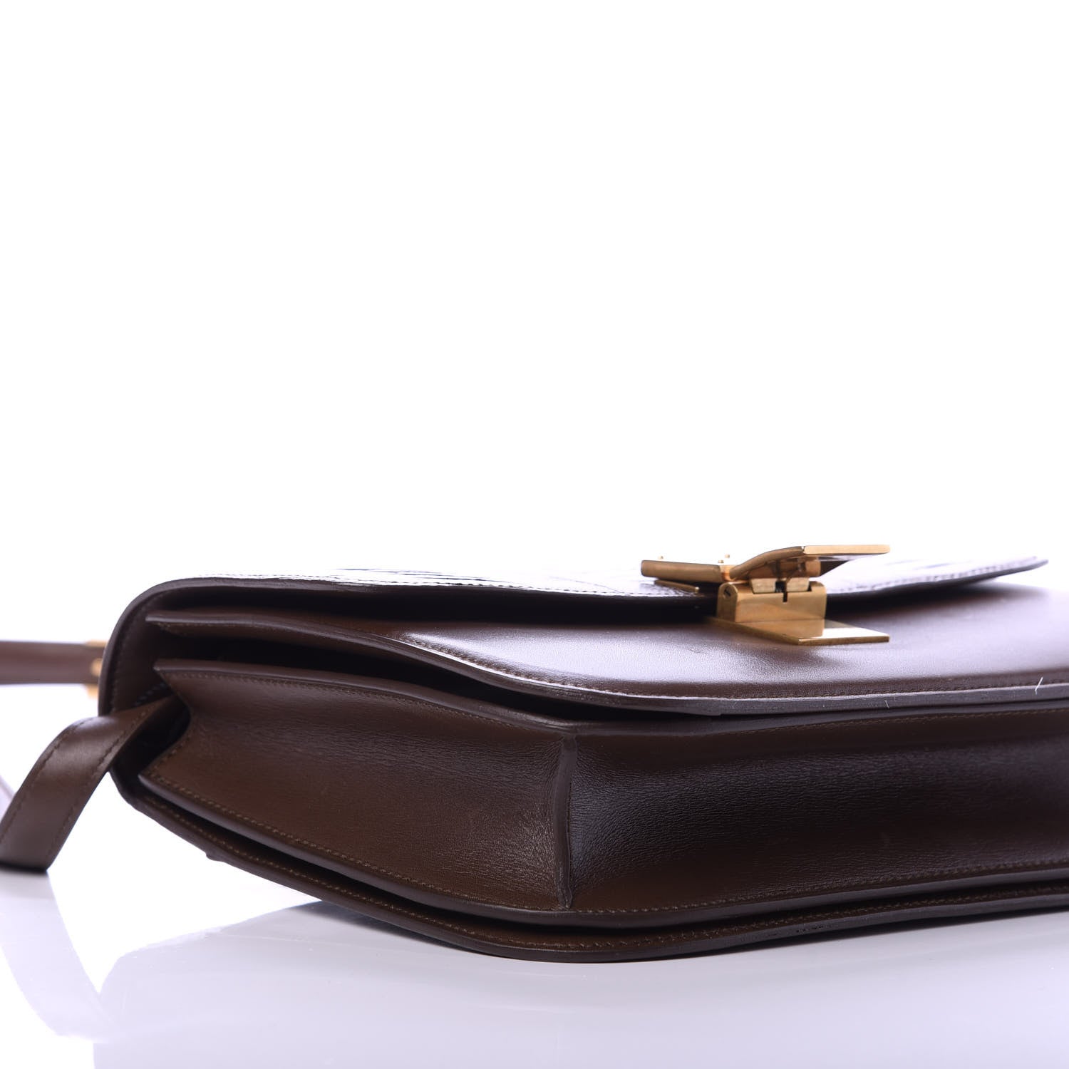 Celine Ostrich Leg Medium Classic Box Flap Bag Dark Brown 6 of 12