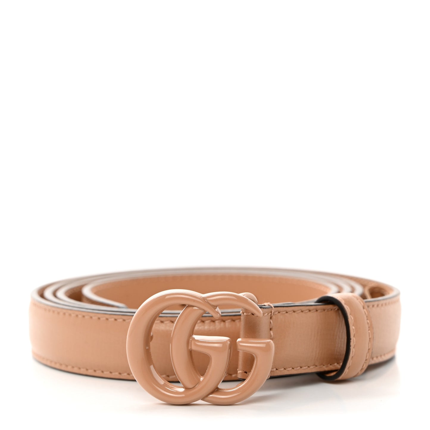 Azalea Calfskin Enamel Monochrome Double G 20mm Belt 110 44 Camelia