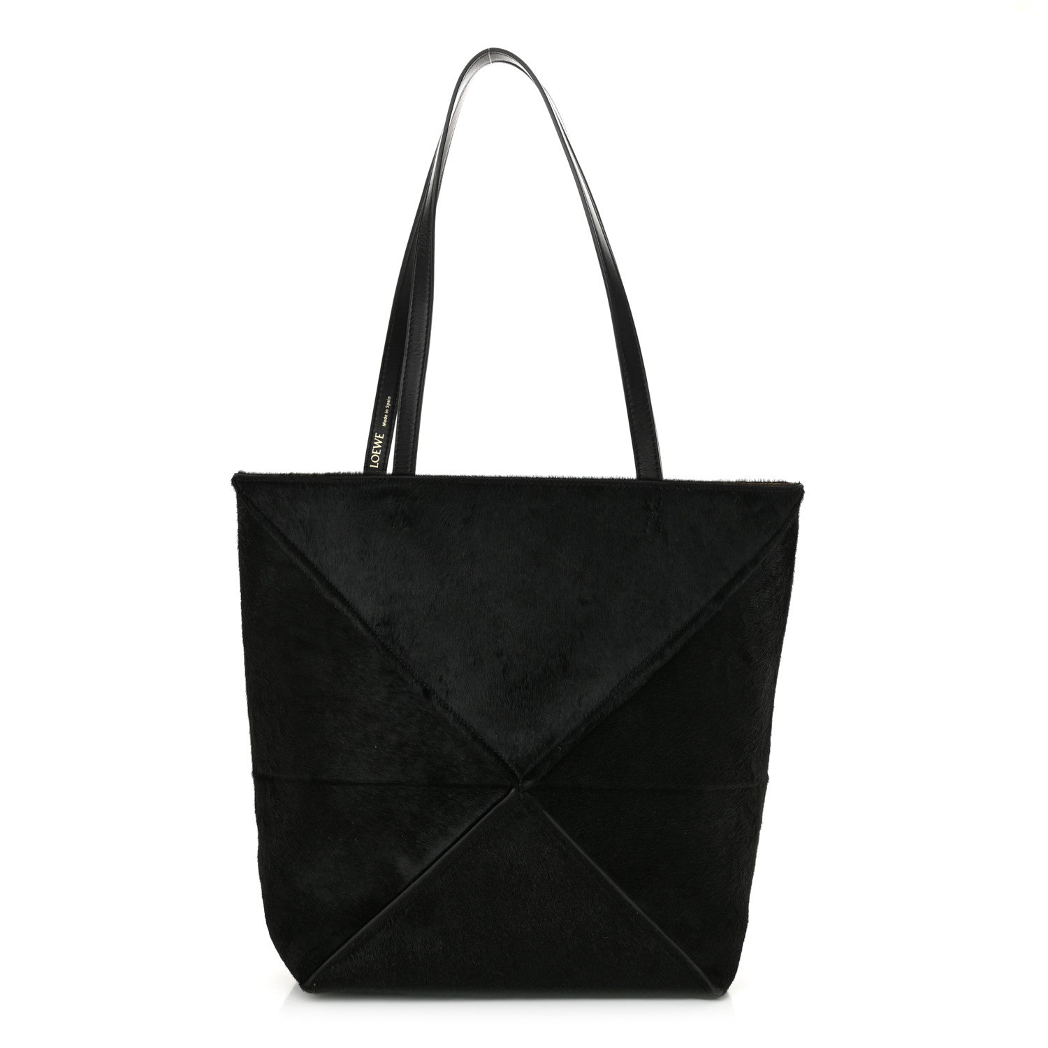 Loewe Pony Hair Medium Puzzle Fold Tote Black 1 of 9