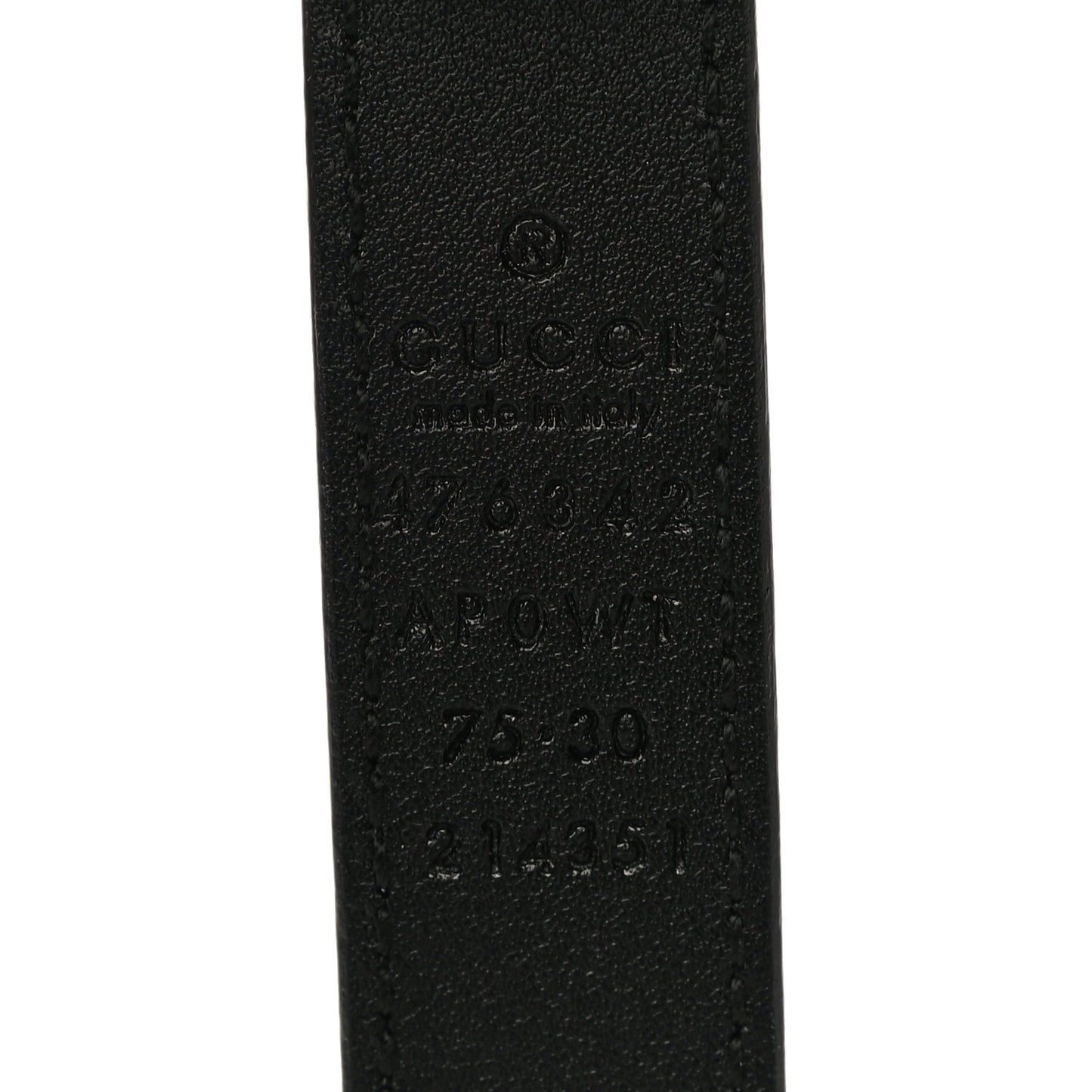 Calfskin Pearl Double G 20mm Belt 75 30 Black Cream