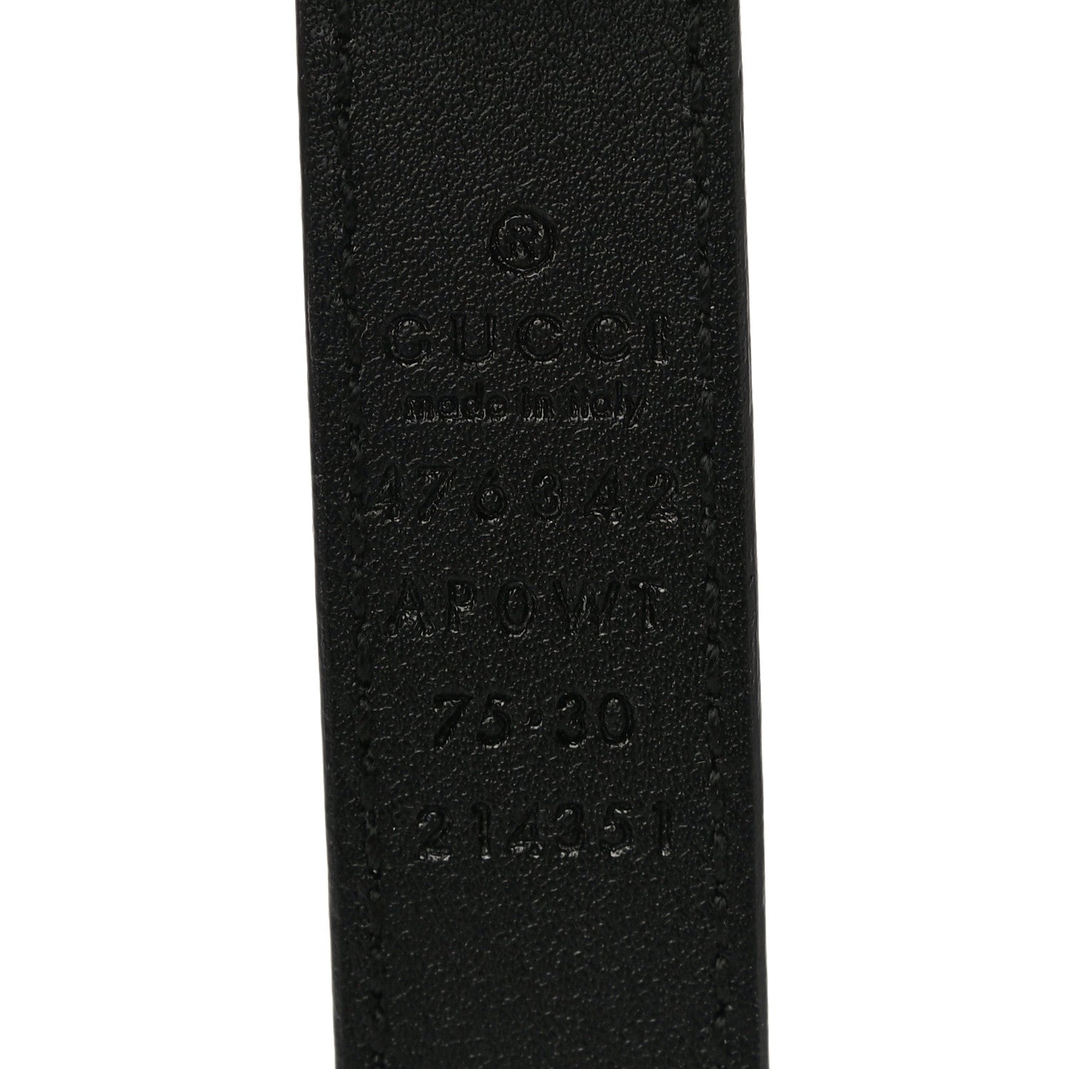 Gucci Calfskin Pearl Double G 20mm Belt 75 30 Black Cream 4 of 6