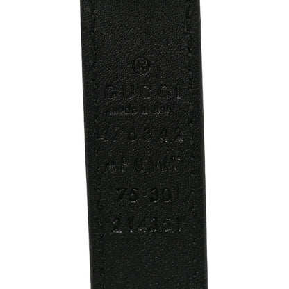 Gucci Calfskin Pearl Double G 20mm Belt 75 30 Black Cream 4 of 6