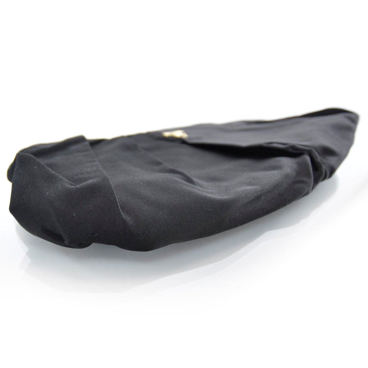 Satin Frame Evening Bag Black