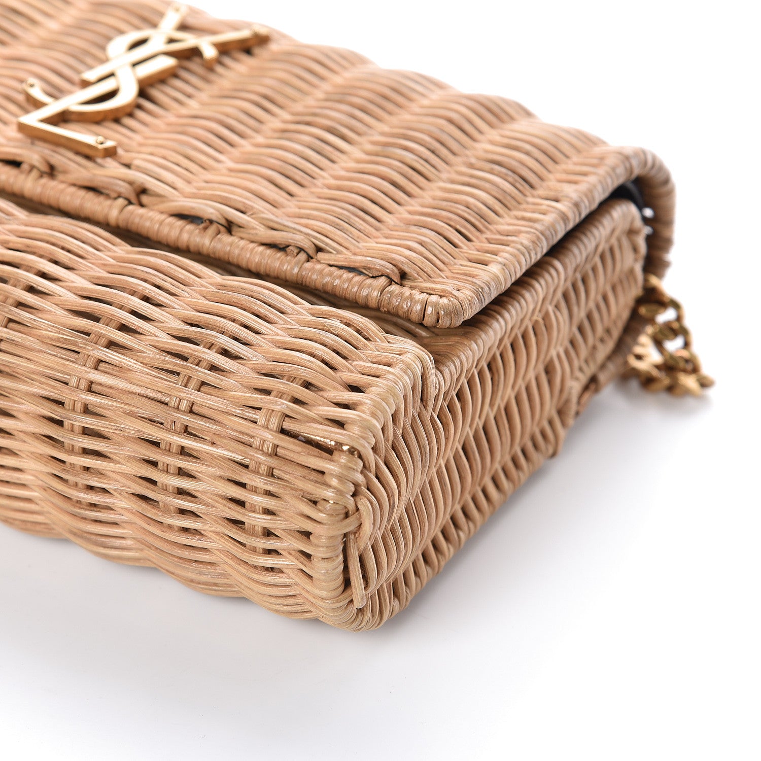 Saint Laurent Wicker Small Monogram Kate Satchel Naturale 9 of 10