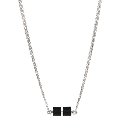 Hermes Swift Palladium Charniere Pendant Necklace Black 1 of 4