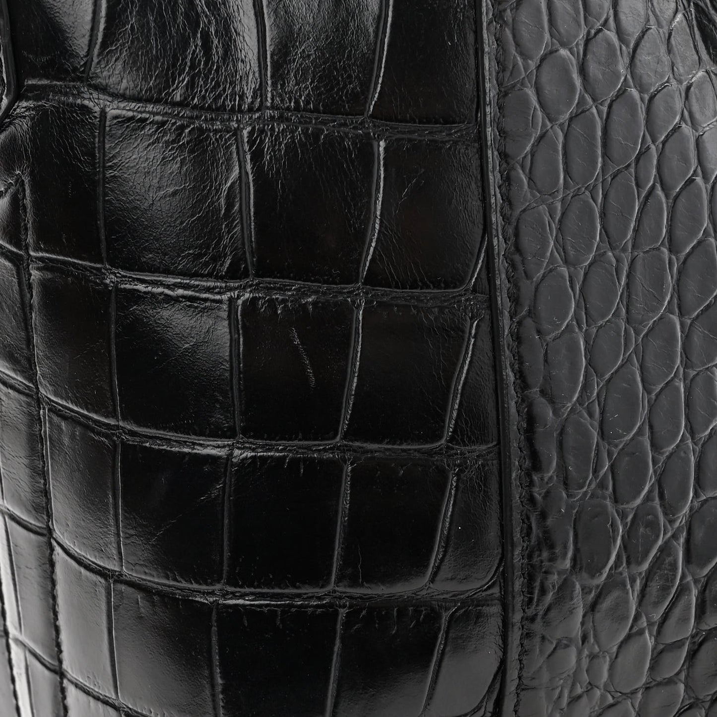 Calfskin Crocodile Embossed Large Antigona Black
