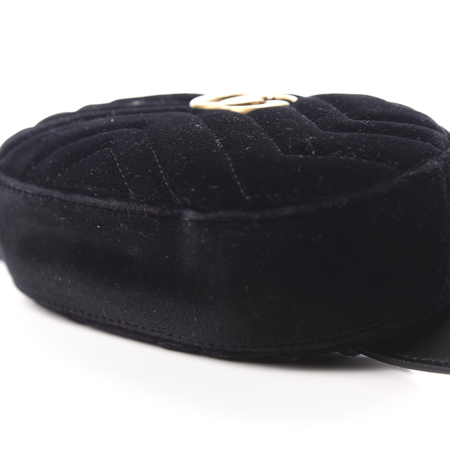 Gucci Velvet Matelasse GG Marmont Belt Bag 95 38 Black 6 of 10