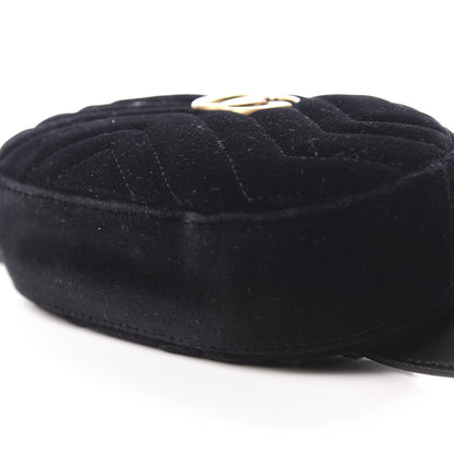 Gucci Velvet Matelasse GG Marmont Belt Bag 95 38 Black 6 of 10