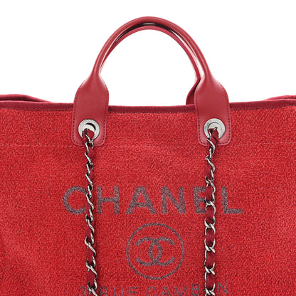 Chanel Lurex Boucle Medium Deauville Tote Red 8 of 11